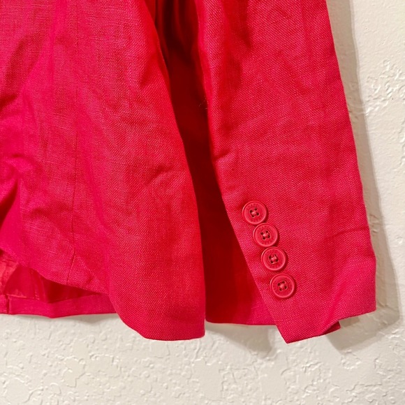 Chaps Women's Red 100% Linen Blazer & Skirt Suit Set Size 16, Size 12 Skirt‎ - Picture 6 of 9